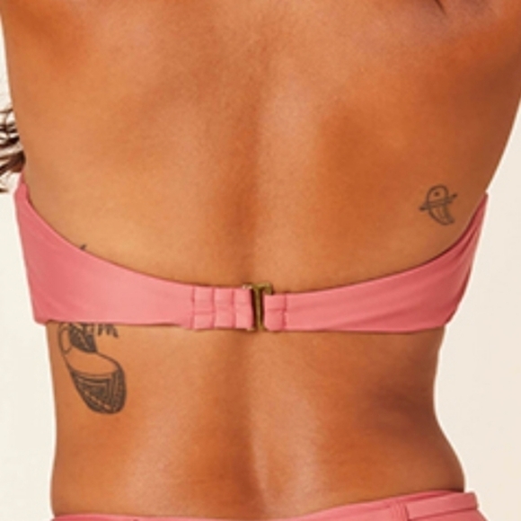 Andie Swim Espresso Brown Bandeau Padded Scala bikini top size S NWT - Picture 2 of 9